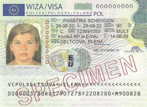 Polish Schengen Visa Specimen