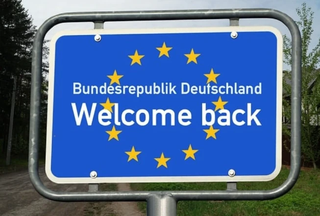 germany, place-name sign, border